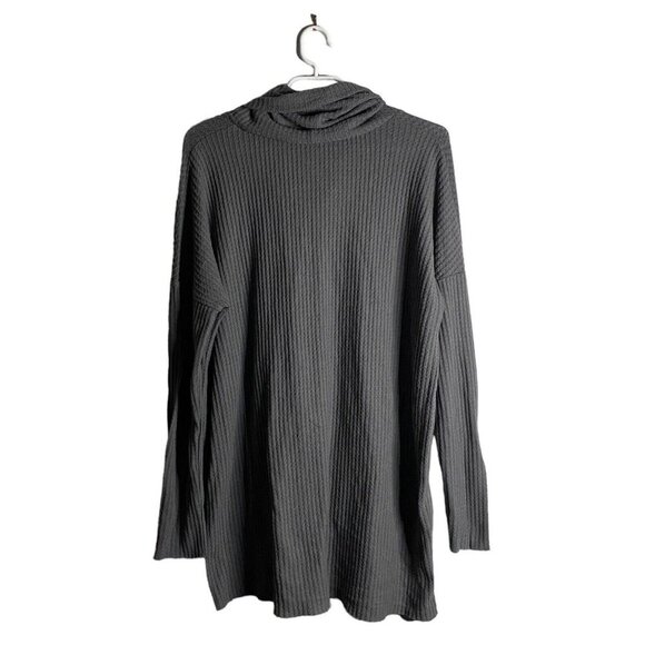 BP Women's Gray Soft Knit Cowl Neck Hi-Lo Long Sleeve Top - Picture 7 of 7